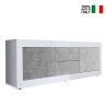 Szafka RTV 210cm 2 drzwi 2 szuflady połysk biały beton Visio BC Sprzedaż