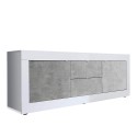 Szafka RTV 210cm 2 drzwi 2 szuflady połysk biały beton Visio BC Oferta