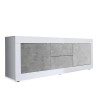 Szafka RTV 210 cm 2 drzwi 2 szuflady biały połysk beton Visio BC Oferta