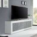 Szafka RTV 210 cm 2 drzwi 2 szuflady biały połysk beton Visio BC Katalog