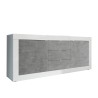 Komoda 2 drzwi 3 szuflady biały połysk beton 210cm Tribus BC Basic Oferta
