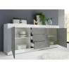 Komoda 2 drzwi 3 szuflady biały połysk beton 210cm Tribus BC Basic Model