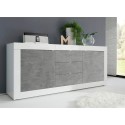 Komoda 2 drzwi 3 szuflady biały połysk beton 210cm Tribus BC Basic Stan Magazynowy