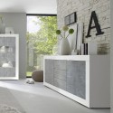 Komoda 2 drzwi 3 szuflady biały połysk beton 210cm Tribus BC Basic Katalog