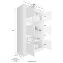 Witryna salonowa 4-drzwiowa nowoczesna biało-połyskowa z cementowymi wstawami Tina BC Basic. Wybór