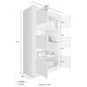 Witryna salonowa 4-drzwiowa nowoczesna biało-połyskowa z cementowymi wstawami Tina BC Basic. Wybór