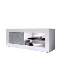 Nowoczesna szafka RTV biało-szara w połysku, beton Diver BC Basic Oferta