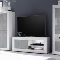 Nowożytne, białe i połyskujące, betonowe szary meble pod telewizję marki Diver BC Basic. Stan Magazynowy