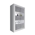 Witryna do salonu 4-drzwiowa nowoczesna biały połysk beton Tina BC Basic Oferta