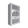 Witryna do salonu 4-drzwiowa nowoczesna biały połysk beton Tina BC Basic Oferta