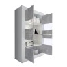 Witryna salonowa 4-drzwiowa nowoczesna biało-połyskowa z cementowymi wstawami Tina BC Basic. Sprzedaż