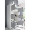 Witryna salonowa 4-drzwiowa nowoczesna biało-połyskowa z cementowymi wstawami Tina BC Basic. Stan Magazynowy