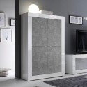 Kredens kuchenny witryna salonowa 4 drzwi biały połysk beton Novia BC Basic Katalog