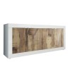 Kredens do salonu bufet 4-drzwiowy 207cm, biały połysk i drewno Altea BW Oferta