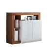 Komoda do salonu 108 cm, 2-drzwiowa, biały połysk, drewno Reva MR Oferta