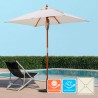 Parasol ogrodowy na patio z drewna z centralnym słupem anty UV 200x150cm Ormond Promocja