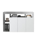 Komoda Hailey BC, 3-drzwiowa, biały połysk/cement, 146 cm Oferta