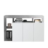 Komoda Hailey BC, 3-drzwiowa, biały połysk/cement, 146 cm Oferta