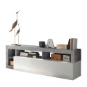 Szafka RTV biały połysk szary beton 184cm Dorian BC Oferta