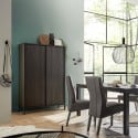 Nowoczesna szafka 2-drzwiowa, 4-przedziałowa, czarne drewno Bogarde Steel Katalog