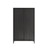 Nowoczesna szafka 2-drzwiowa, 4-przedziałowa, czarne drewno Bogarde Steel Oferta