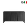 Nowoczesna komoda 3-drzwiowa buffet 156cm z czarnego drewna Cooper Steel Sprzedaż
