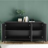 Nowoczesna komoda 3-drzwiowa buffet 156cm z czarnego drewna Cooper Steel Sprzedaż