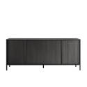 Nowoczesna kredens kuchenny do salonu, drewno czarne, 4 drzwi, 205 cm, Charly Steel Oferta