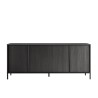 Nowoczesna kredens kuchenny do salonu, drewno czarne, 4 drzwi, 205 cm, Charly Steel Oferta