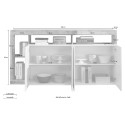 Szafka kuchenna/salonowa 4-drzwiowa, połyskująca, biała, drewniana - 184cm Cadiz BP. Środki