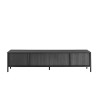 Nowoczesna szafka RTV do salonu, 4 drzwiczki, czarna Montgomery Steel Oferta
