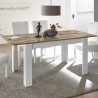 Rozkładany stół kuchenny biały połysk drewno 90x137-185cm Dyon Basic Promocja