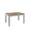 Rozkładany stół kuchenny biały połysk drewno 90x137-185cm Dyon Basic Oferta