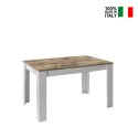 Rozkładany stół kuchenny biały połysk drewno 90x137-185cm Dyon Basic Sprzedaż