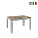 Stół kuchenny rozsuwany na wysoki połysk z białym drewnem 90x137-185cm Dyon Basic Sprzedaż