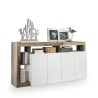 Buffet kuchenny/stolik w salonie 4 drzwi biały połysk drewno 184 cm Cadiz BP Sprzedaż