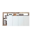 Szafka kuchenna/salonowa 4-drzwiowa, połyskująca, biała, drewniana - 184cm Cadiz BP. Oferta