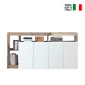 Buffet kuchenny/stolik w salonie 4 drzwi biały połysk drewno 184 cm Cadiz BP Sprzedaż
