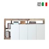 Buffet kuchenny/stolik w salonie 4 drzwi biały połysk drewno 184 cm Cadiz BP Sprzedaż