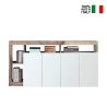 Szafka kuchenna/salonowa 4-drzwiowa, połyskująca, biała, drewniana - 184cm Cadiz BP. Sprzedaż