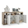 Buffet kuchenny/stolik w salonie 4 drzwi biały połysk drewno 184 cm Cadiz BP Katalog