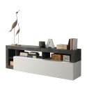 Nowoczesna szafka RTV 184cm czarno-biała połysk Dorian BX Oferta