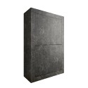 Wysoka kredens w nowoczesnym designie, 4 drzwiowa, w kolorze czarnym z efektem marmuru - Novia MB Basic. Oferta