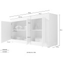 Bufet kuchenny salon przemysłowy 3 drzwi drewno 160cm Modis NP Basic Katalog