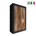 Szafa przemysłowego designu 4-drzwiowa w matowym czarnym i drewnie Novia NP Basic. Sprzedaż