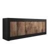 Stolik pod telewizor industrialny 210 cm 2 drzwi 2 szuflady czarne drewno Visio NP Oferta