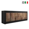 Stolik pod telewizor industrialny 210 cm 2 drzwi 2 szuflady czarne drewno Visio NP Sprzedaż