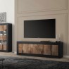 Stolik pod telewizor industrialny 210 cm 2 drzwi 2 szuflady czarne drewno Visio NP Promocja