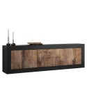 Stolik pod telewizor industrialny 210 cm 2 drzwi 2 szuflady czarne drewno Visio NP Sprzedaż