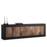Stolik pod telewizor industrialny 210 cm 2 drzwi 2 szuflady czarne drewno Visio NP Sprzedaż